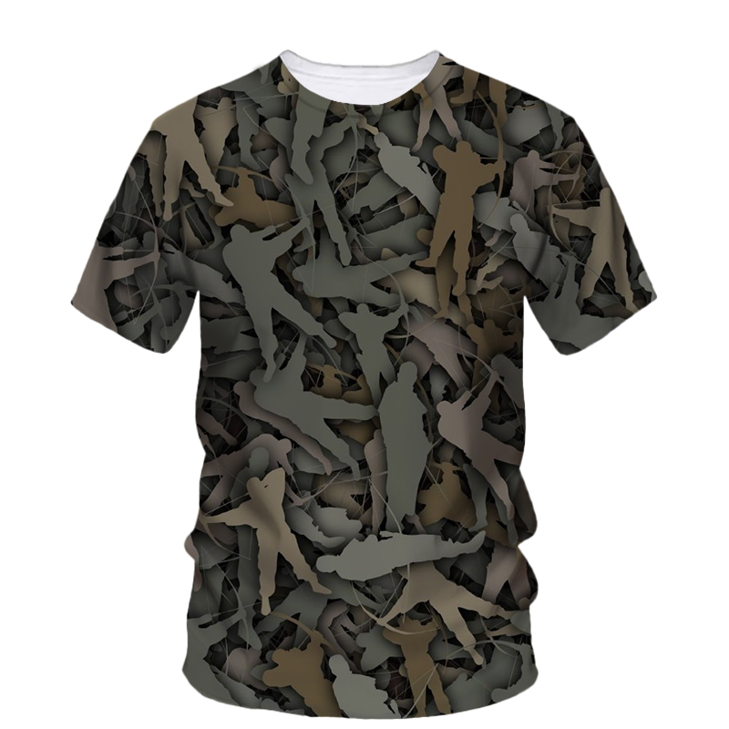 Outdoor Hunting Graphic Tees - Yaz moda yeni avcılık Camo grafik