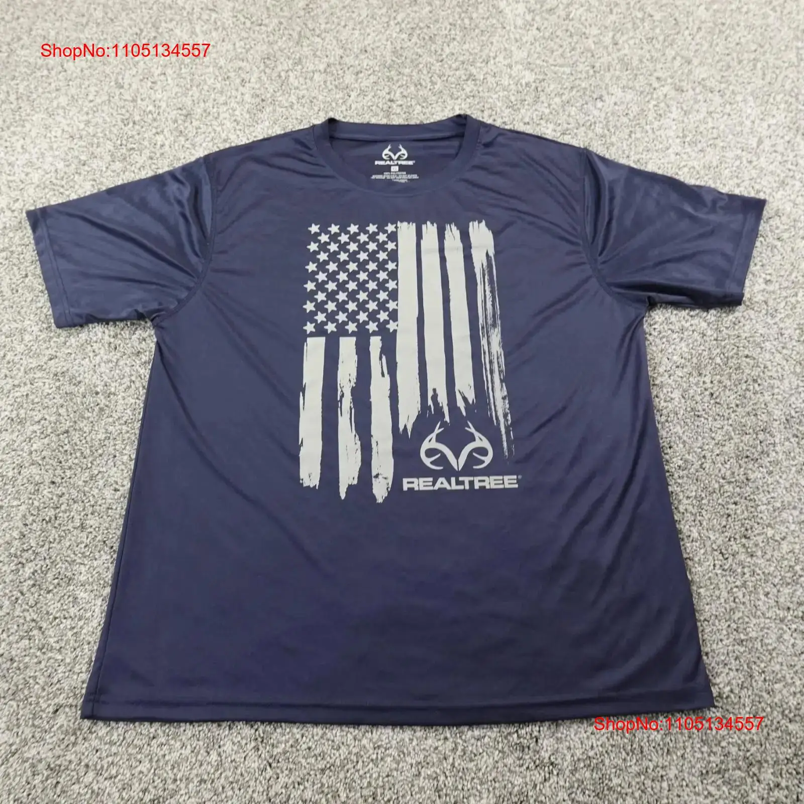 Outdoor Hunting Graphic Tees - Realtree Tişört Erkek XL Mavi Bayrak