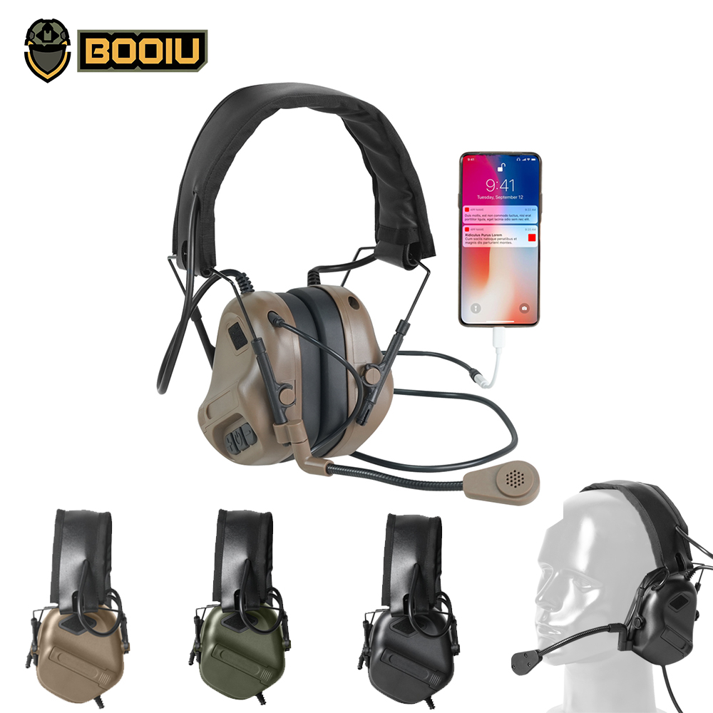 Shooting Ear Muff - BOOIU Taktik Elektronik Çekim Kulaklık 3.5mm