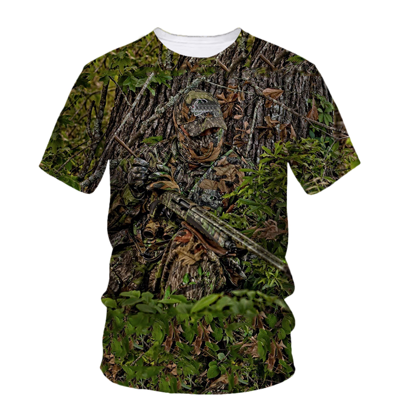 Yaz moda yeni avcılık Camo gra - Outdoor Hunting Graphic Tees incelemesi ve fiyatı