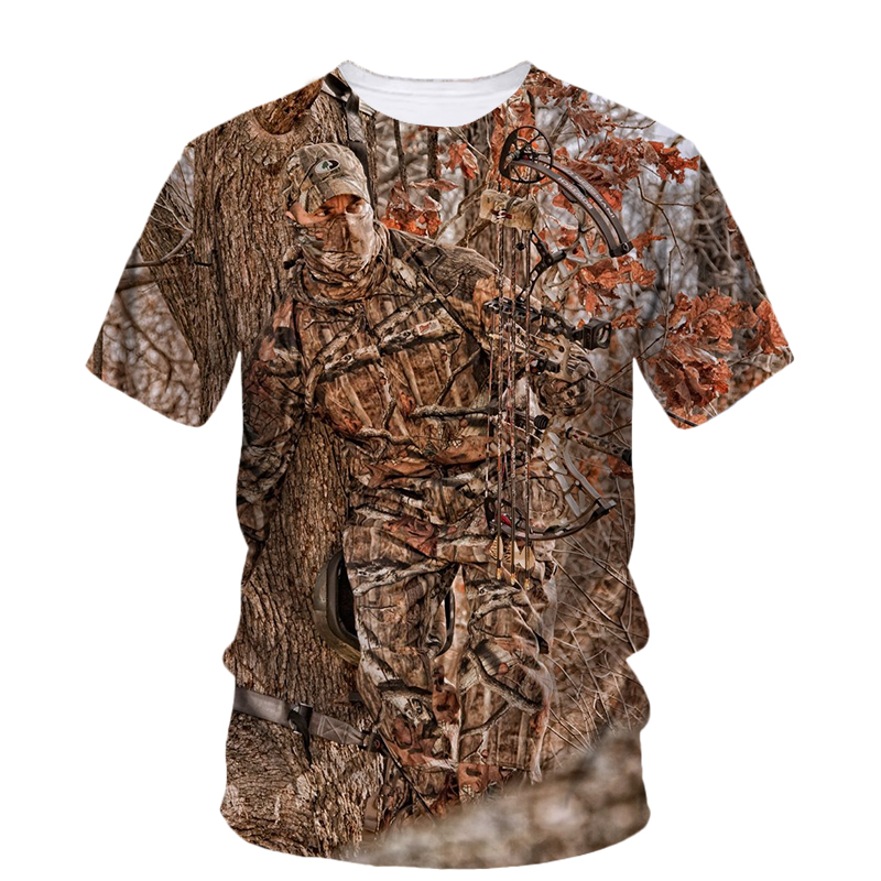 Yaz moda yeni avcılık Camo gra - Outdoor Hunting Graphic Tees incelemesi ve fiyatı